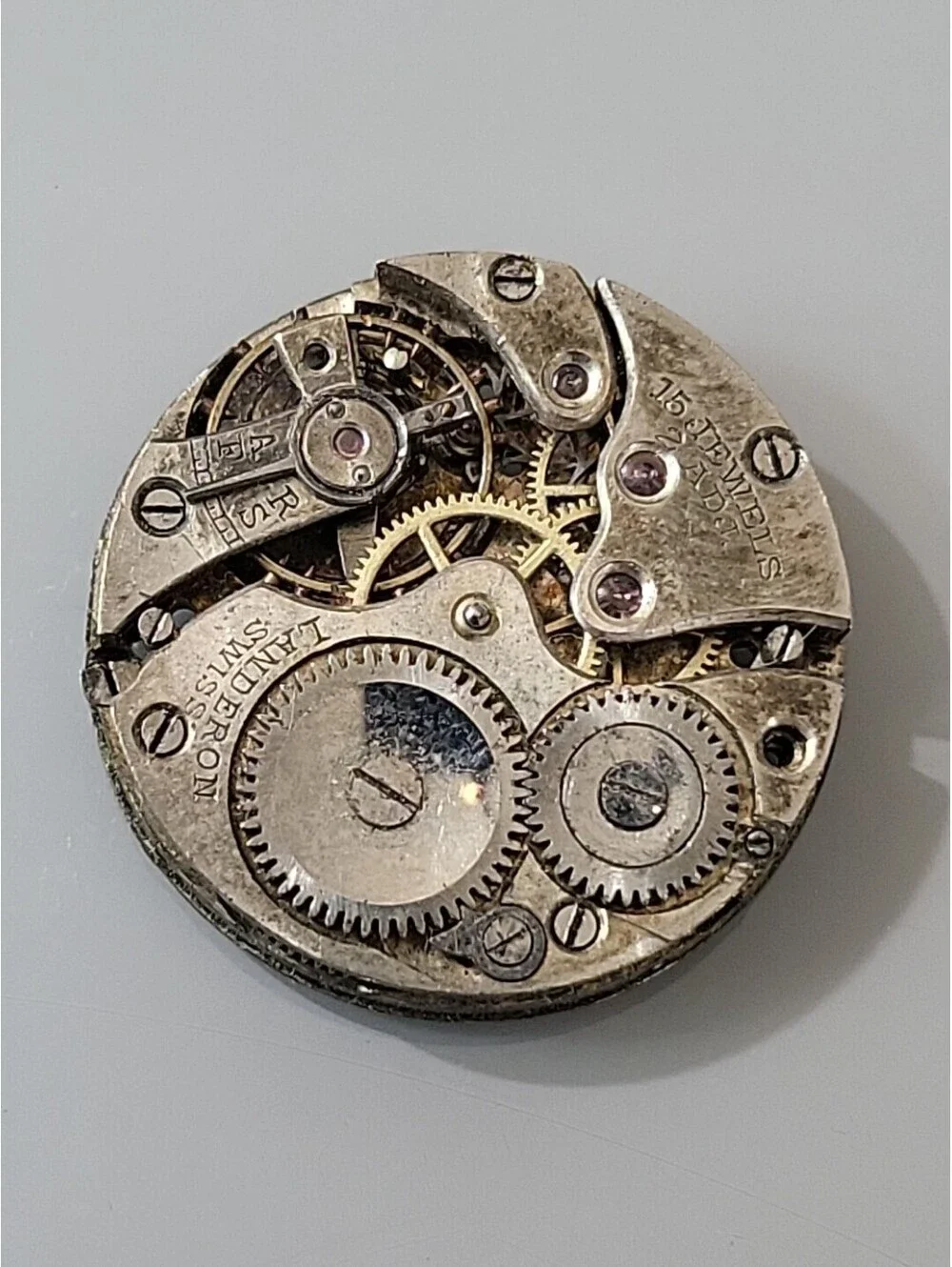 Landeron Swiss watch movement 22mm For Parts Or Repairs 6017 14 Bepose As Is L71